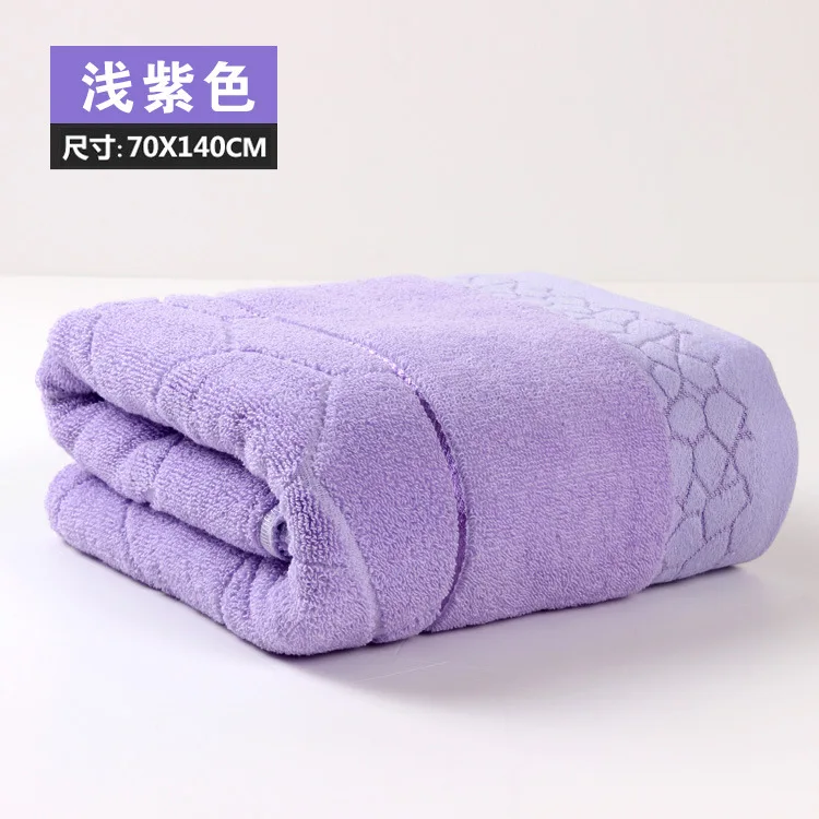 140x70cm Bath Towel Cotton towel 6 Colors Avaliable Cotton Fiber Natural Eco-friendly Embroidered Bath Towel - Цвет: light purple