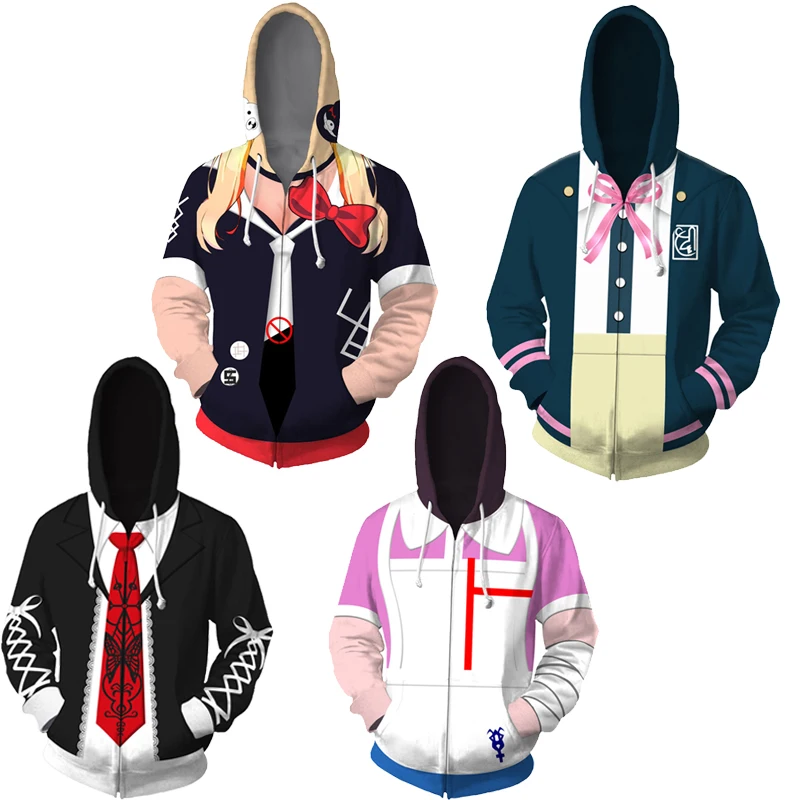 Danganronpa Hoodie - Enoshima Junko Nanami Chiaki Hoodie có khóa kéo