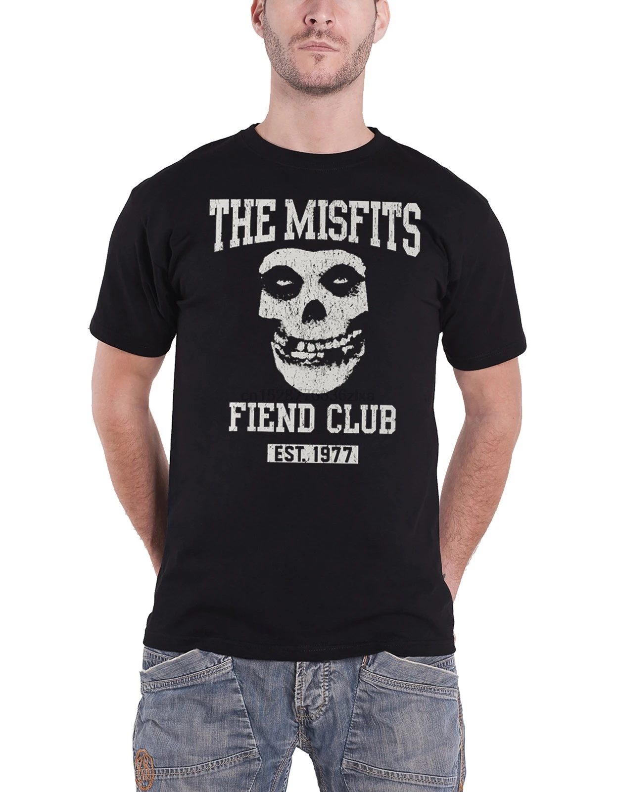 Misfits T Shirt Fiend Club Band Logo Established 1977 Mens Black | Мужская одежда