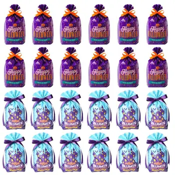 

100PCs Candy Bag Fashion Durable Cartoon Practical Flat Packing Bag Candy Bag Party Treat Bag for Halloween Festival
