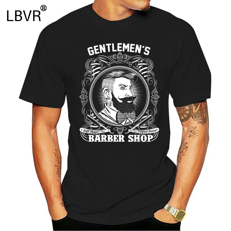 Velocitee Mens Barber Shop Hipster T Shirt Gentlemens Barbers V163 Funny Design Tee | Женская одежда