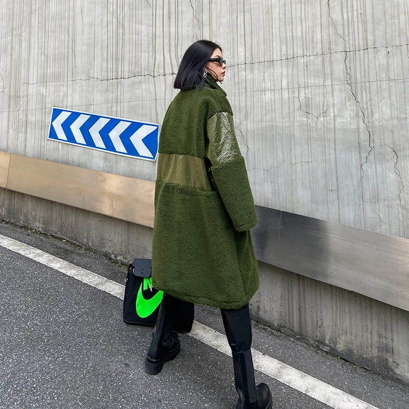 Vefadisa Army Green Cashmere Sweatshirt Dress