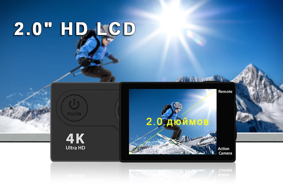 Экшн-камера eken H9R/H9 Ultra HD 4 K/30fps WiFi 2," 170D Водонепроницаемая камера для подводной съемки на шлеме Спортивная камера s