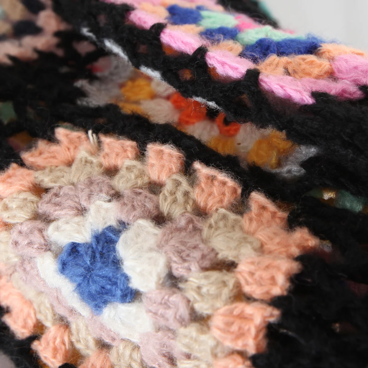 2021 Bohemia Colored Plaid Flower Hand Crochet Hooded Cardigan Ethnic Woman Bandage Lacing up Midi Long Sweater Beach Jumper 6