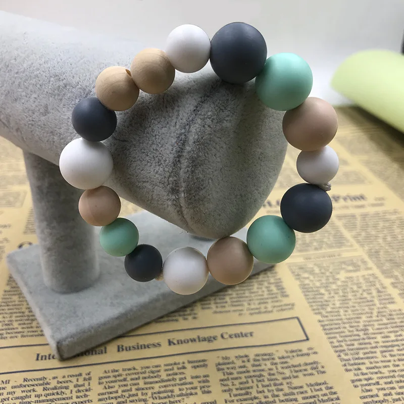 Imebaby Baby Products Silicone Necklace DIY Beads Necklace Bracelet Baby Childen's Rodents Food Grade Silicone Teething Toys