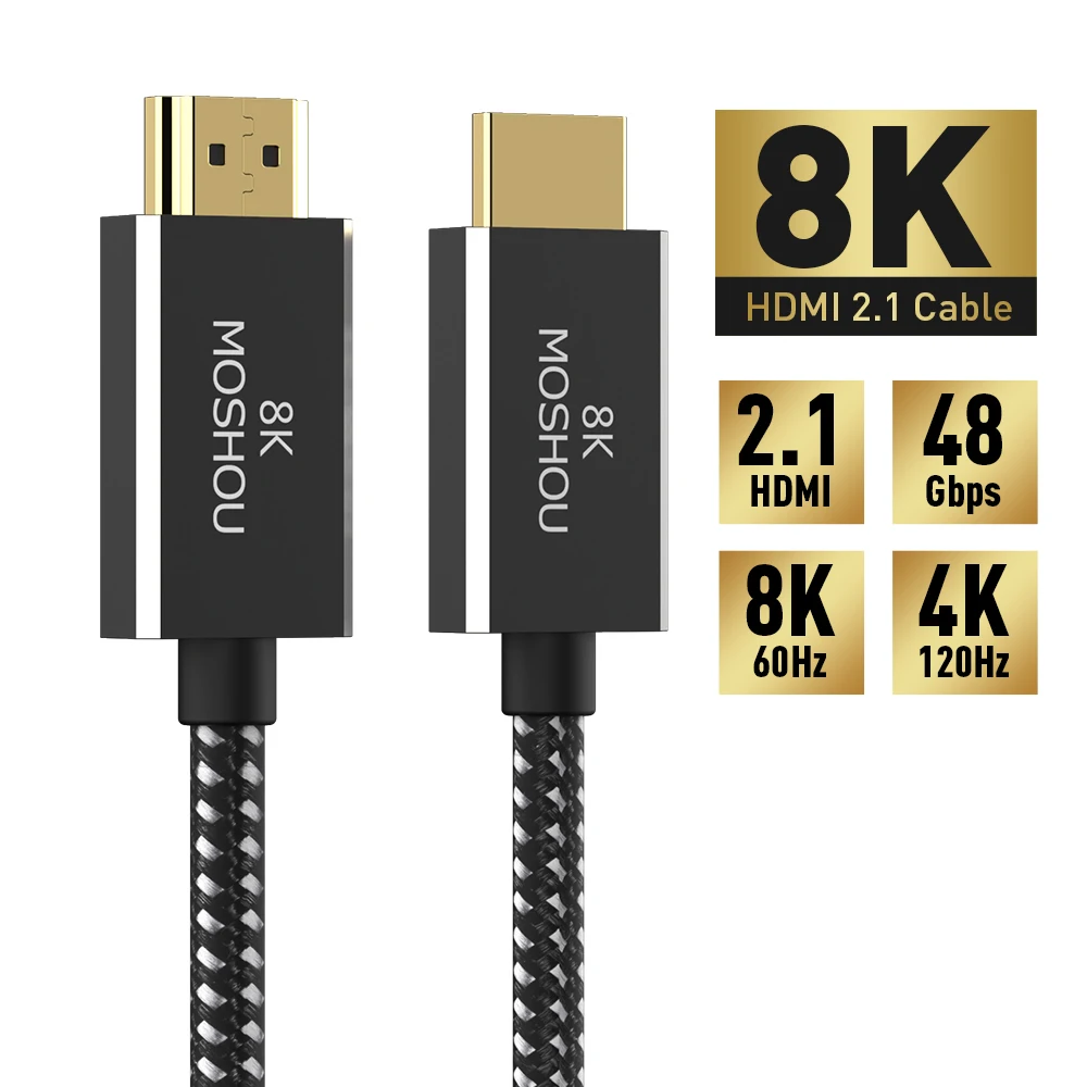 Projetor de Alta 48gbps para Amplificador Moshou-cabo Hdmi 60hz 4k 120hz tv Ps4 Ps5 ns Definição Arc 2.1 8k - Image 6