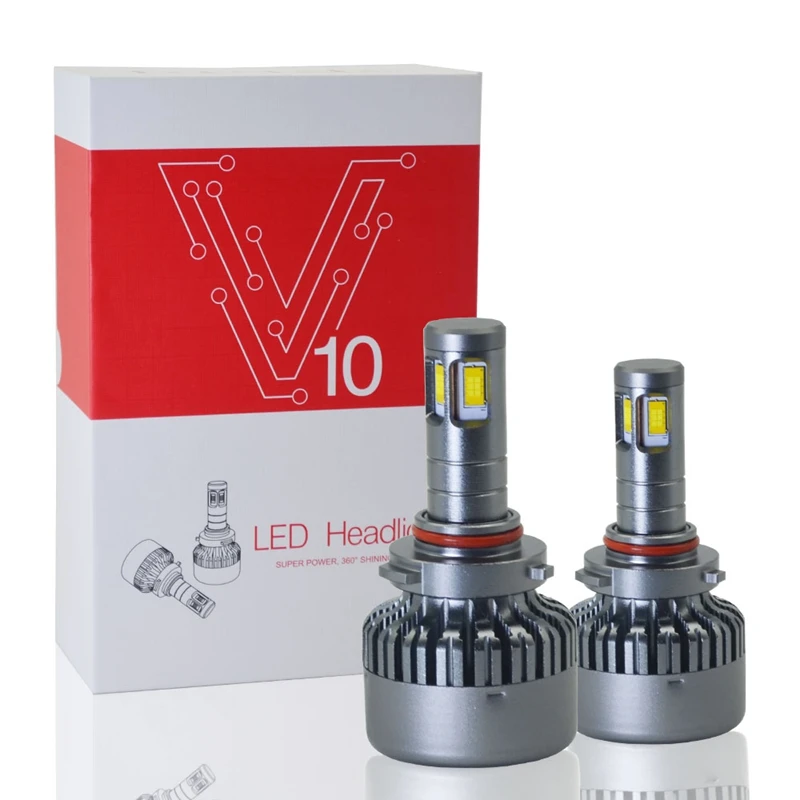 Новинка V10 9005 Автомобильные светодиодные фары 9600Lm 120 Вт 12 В Противотуманные фары общие Автомобильные светодиодные фонари бесшумные вентиляторы Автомобильные светодиодные лампы