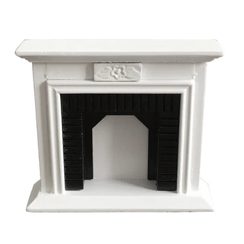 

1:12 Doll House Props Cafe Fireplace Ornament Wall Furniture Toys Miniature Festival Decoration Christmas Party Free Standing