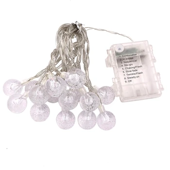 

HOT LED Holiday Fairy Garland Ball String Lights Globe Wedding Home Decoration Battery Rope Lights