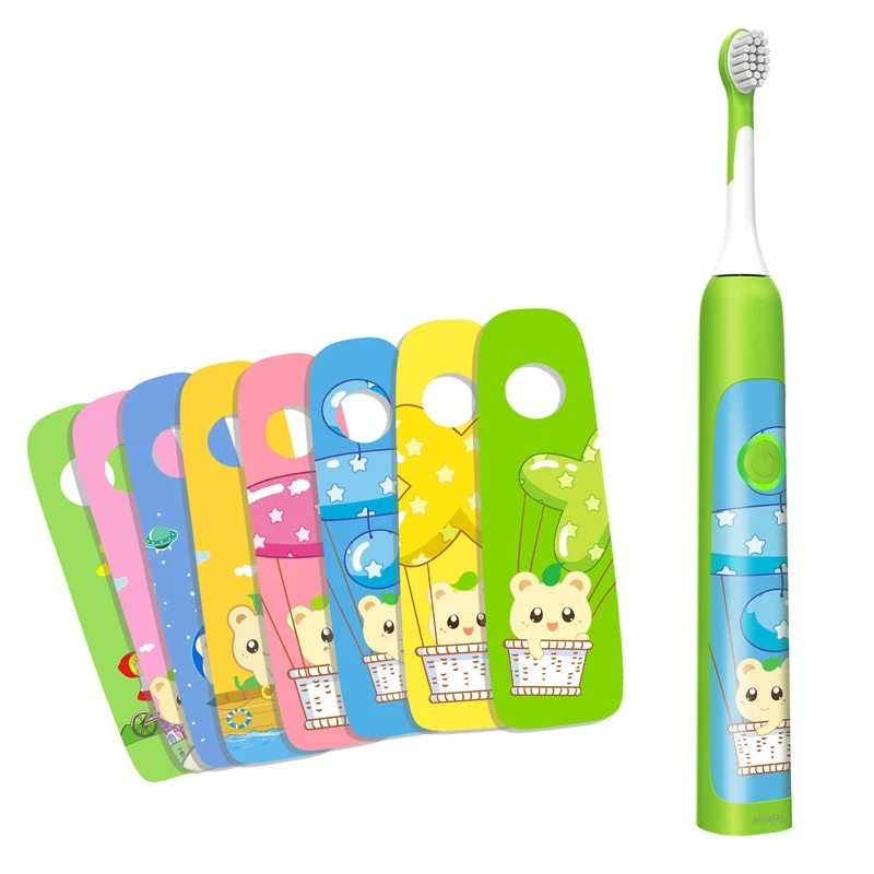 

Aiwejay SO WHITE Sonic Electric Toothbrush Wireless Induction Charging IPX7 Waterproof Children's Electric Toothbrush - Green