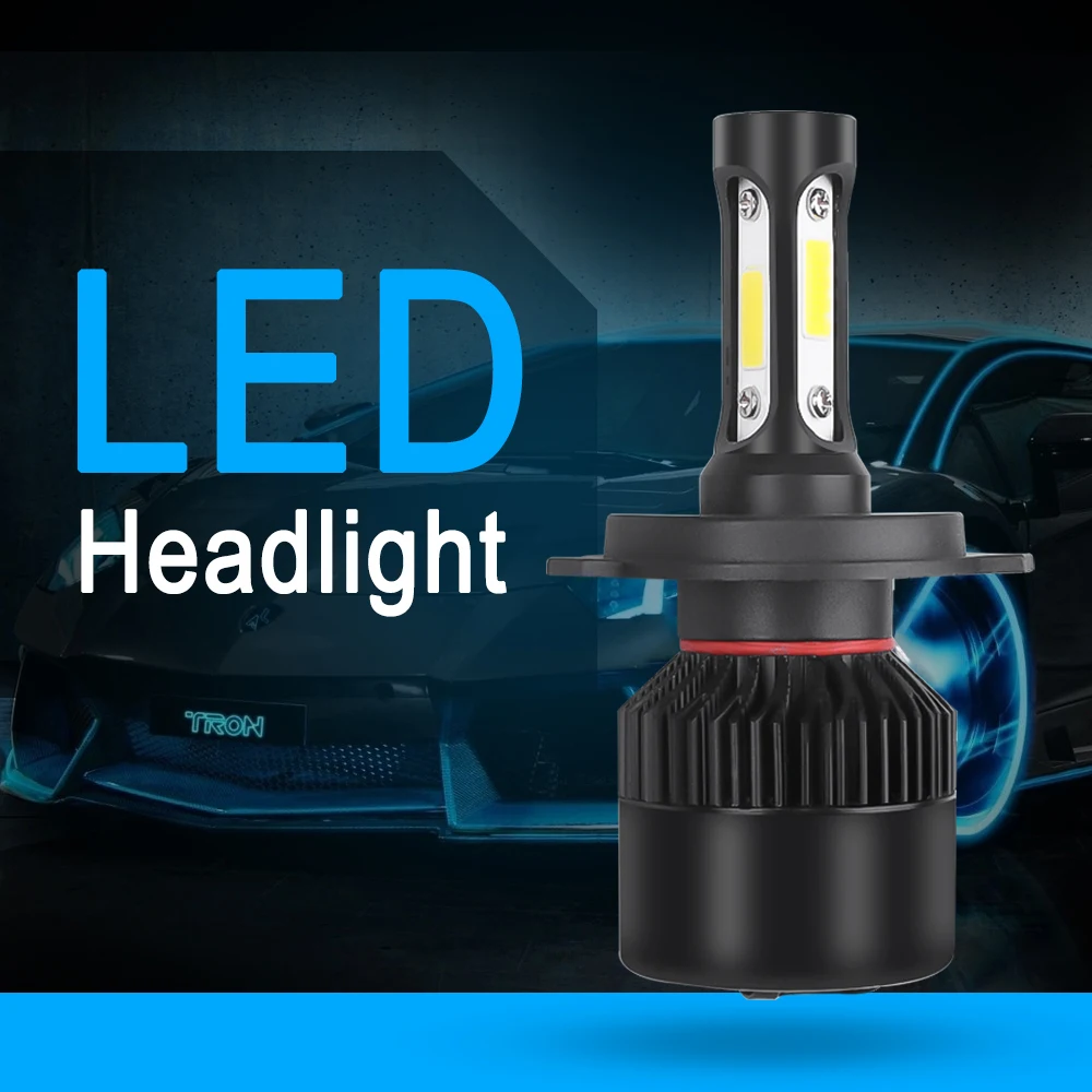 2 шт. Highend H4 6000K DC9-32V светодиодный автомобильный головной светильник ближнего света, светодиодный светильник, чипы COB лм, автомобильный противотуманный светильник s, светильник дальнего света