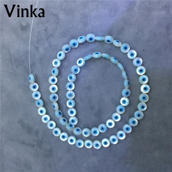 

50pcs/lot 6mm Natural Round Cabochon Shape Turkey Eye Mother Of Pearl Shell Round Fashion Eye Jewelry Accessories