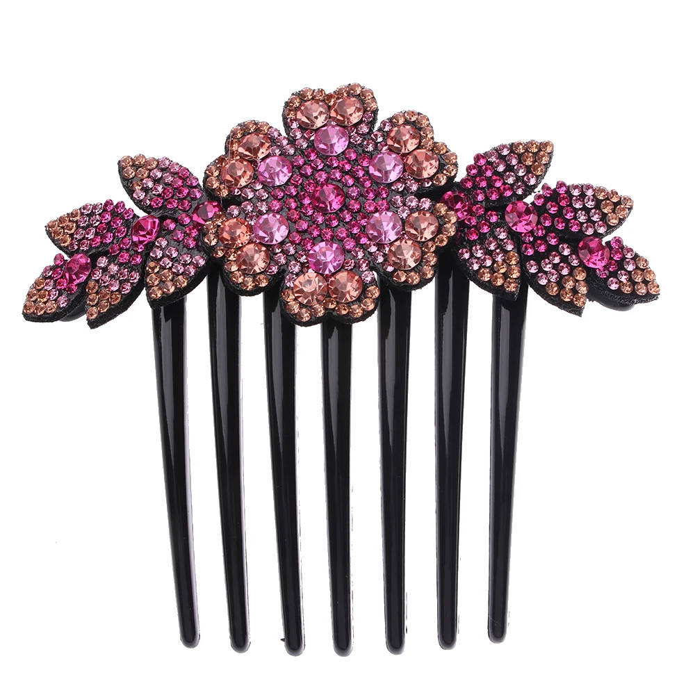 Style A pink Элегантные хрустальные стразы, цветы, гребни для волос, заколка, винтажная шпилька для волос, свадебный головной убор, женские аксессуары для волос, дисковый головной убор - Цвет: Style A pink