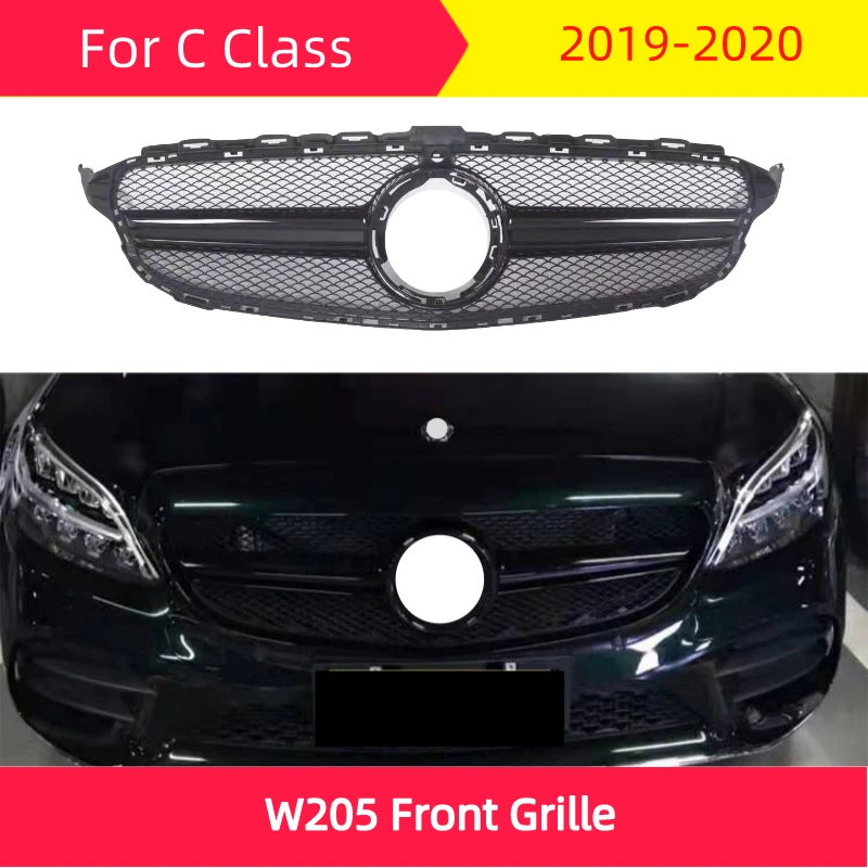 W205 C класс Передняя решетка для C180 C200 C300 бампер Передняя решетка ABS не подходит C63 стайлинга автомобилей