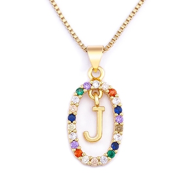 Hot Sale Colorful 26 Letters A - Z Initial M S C K Alphabet Pendant Long Chain Necklace Name Jewelry Women Accessories Gift