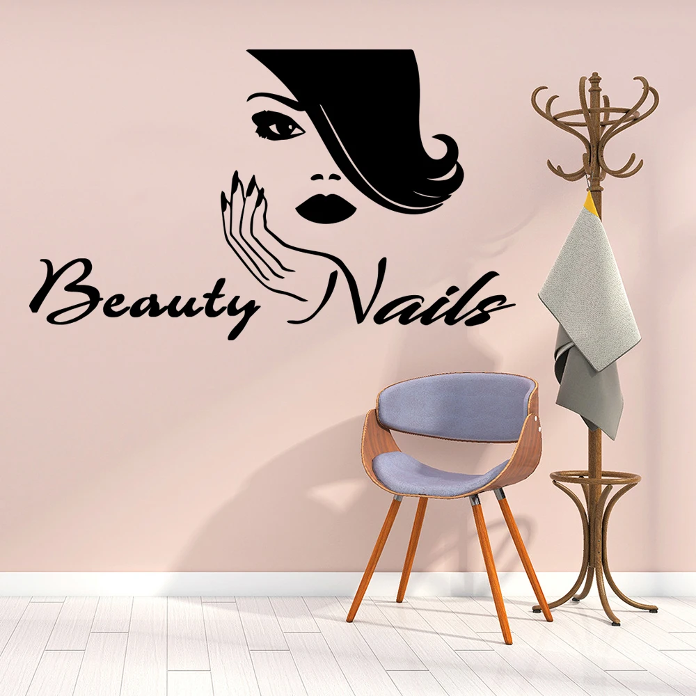 Креативные ногти салон красоты водонепроницаемые настенные наклейки для салона