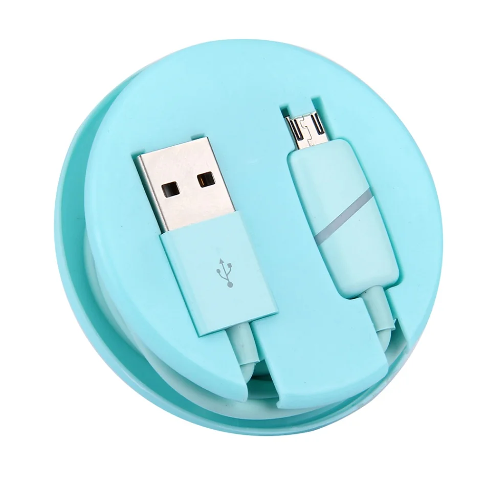 Микро-usb умный дыхательный светильник, кабель для передачи данных, прочный, не запутывается, микро USB кабель для зарядки для Android, samsung, Nokia, sony, huawei - Цвет: Blue