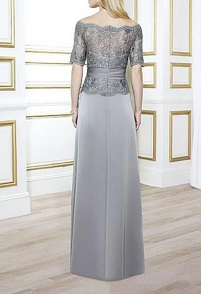 Silver Grey Mother Of The Bride Dress 