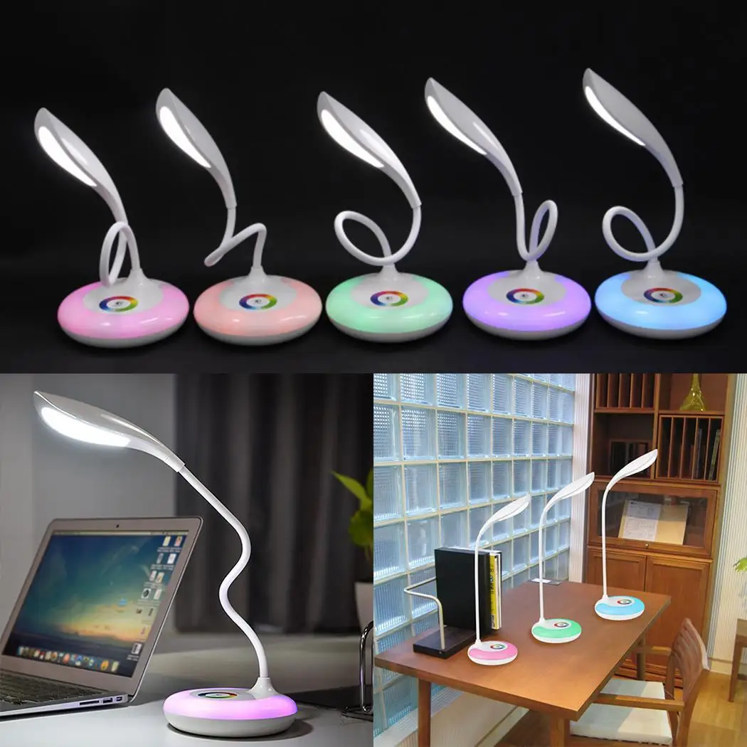 

USB Rechargeable LED Dimmable Reading Desk AC 100-240V Light Touch Control 360LM Table White DC 5V 1A 6W Lamp