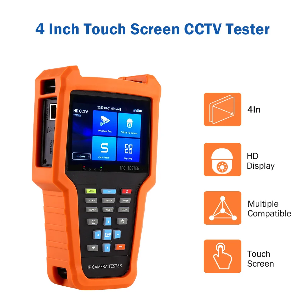 

CCTV Tester Wifi function Touch Screen Security Camera Tester Handhold 4 Inch Screen 8MP AHD CVI HD SDI TV IP Camera Tester cam