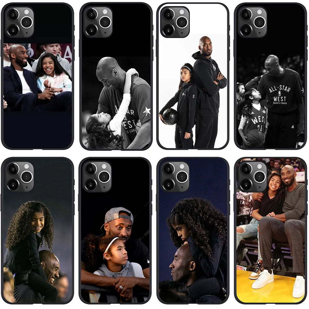 

Kobe Bryant and Gianna Basketball Print TPU Phone Case for iP 11 X XS Pro XR XS Max 8 7 6 6S Plus 5 5S SE Silicone Back Cover