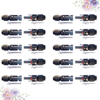 

30 Sets Solar Panel Connectors Portative Male Female Practical Durable Solar Panel Plug Cable Connectors Accessories