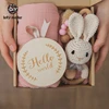 Let's Make 1set Baby Stuff Bath Towel Cotton Blanket Brush Gift Products For Kids Toy Crochet Rattle Box Christmas Present Gift ► Photo 1/6
