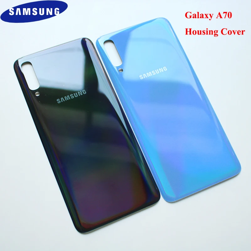Оригинальный Samsung Galaxy A70 SM-A7050ZKUCHC A 70 задняя крышка для батареи дверь корпус Стекло