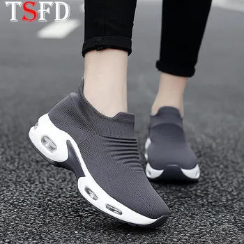 

Mesh Shoes Men Platform Sports Sneakers Low Top Men Sport Shoes Slip-on Mens Running Shoes Air Cushion Summer Shoes Big Size V2