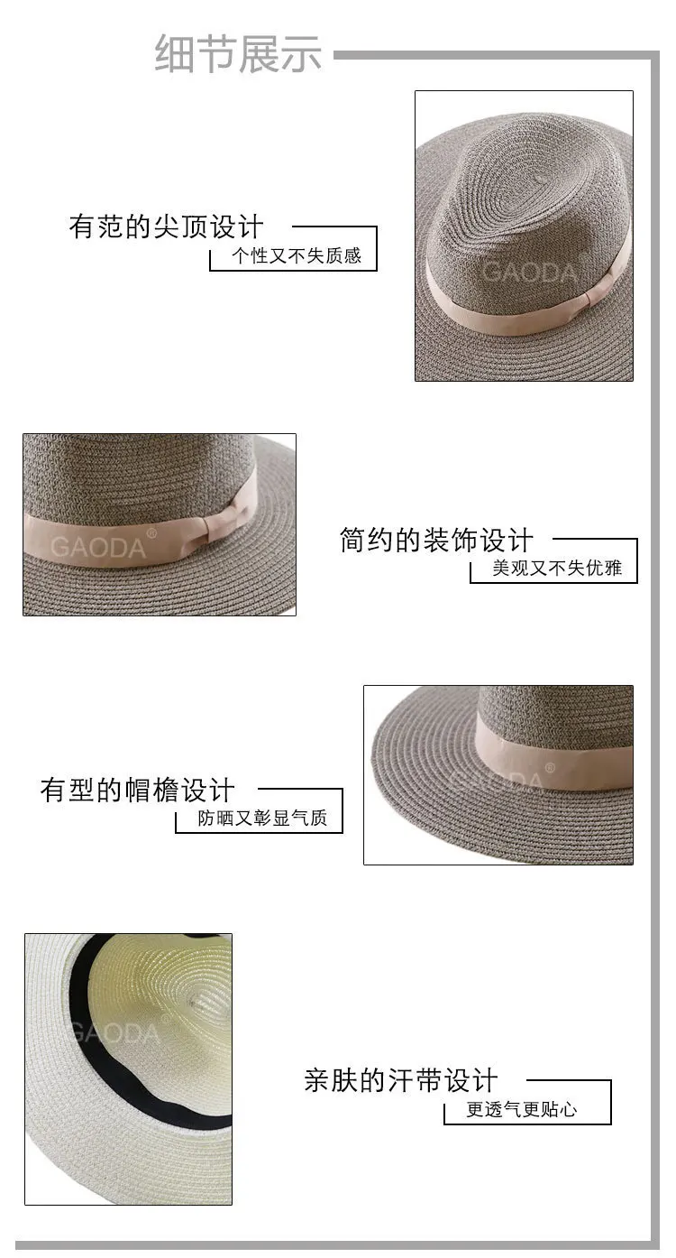 fedora hats for sale Big Head Man Large Size Panama Hat Lady Beach Sun Cap Male Fedora Hat Men Plus Size Straw Hat 55-57cm 58-59cm 60-62cm straw fedora hat mens