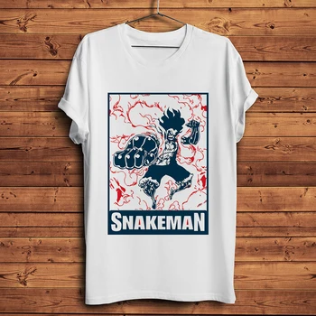

ONE PIECE Luffy snakeman funny anime tshirt men new white short sleeve homme casual t shirt unisex Japan manga streetwear tee