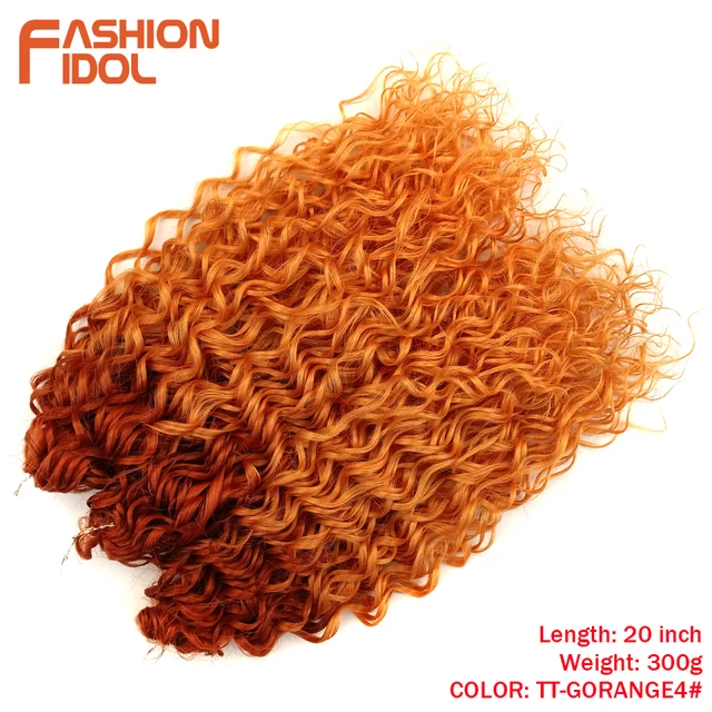 Deep Wavy Twist Crochet Hair Synthetic Afro Curly Hair Crochet Braids High Temperature Fiber Braiding Hair Extensions For Women TT-GORANGE4