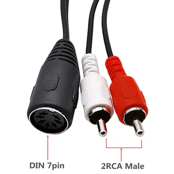 

MIDI Cable 7-Pin DIN Female to 2 Dual RCA Male Plug Audio Cable 1.5m DIN 7pin to 2RCA Male Cord 0.5m 1m 1.5m