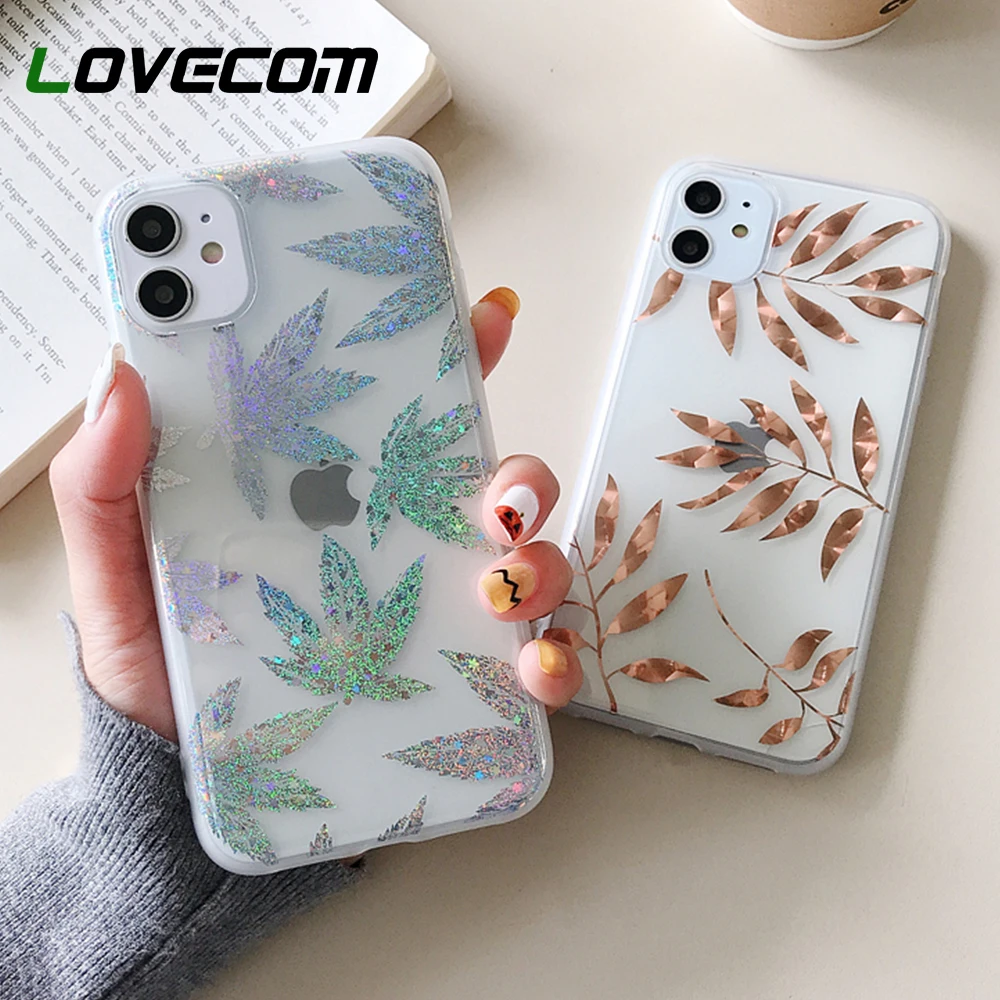 Electroplated Maple Leaf Design Luxury Cute Phone Cases for iPhone 13 14  Pro Max 12 Mini 11 XR X XS 7 8 Plus SE 3