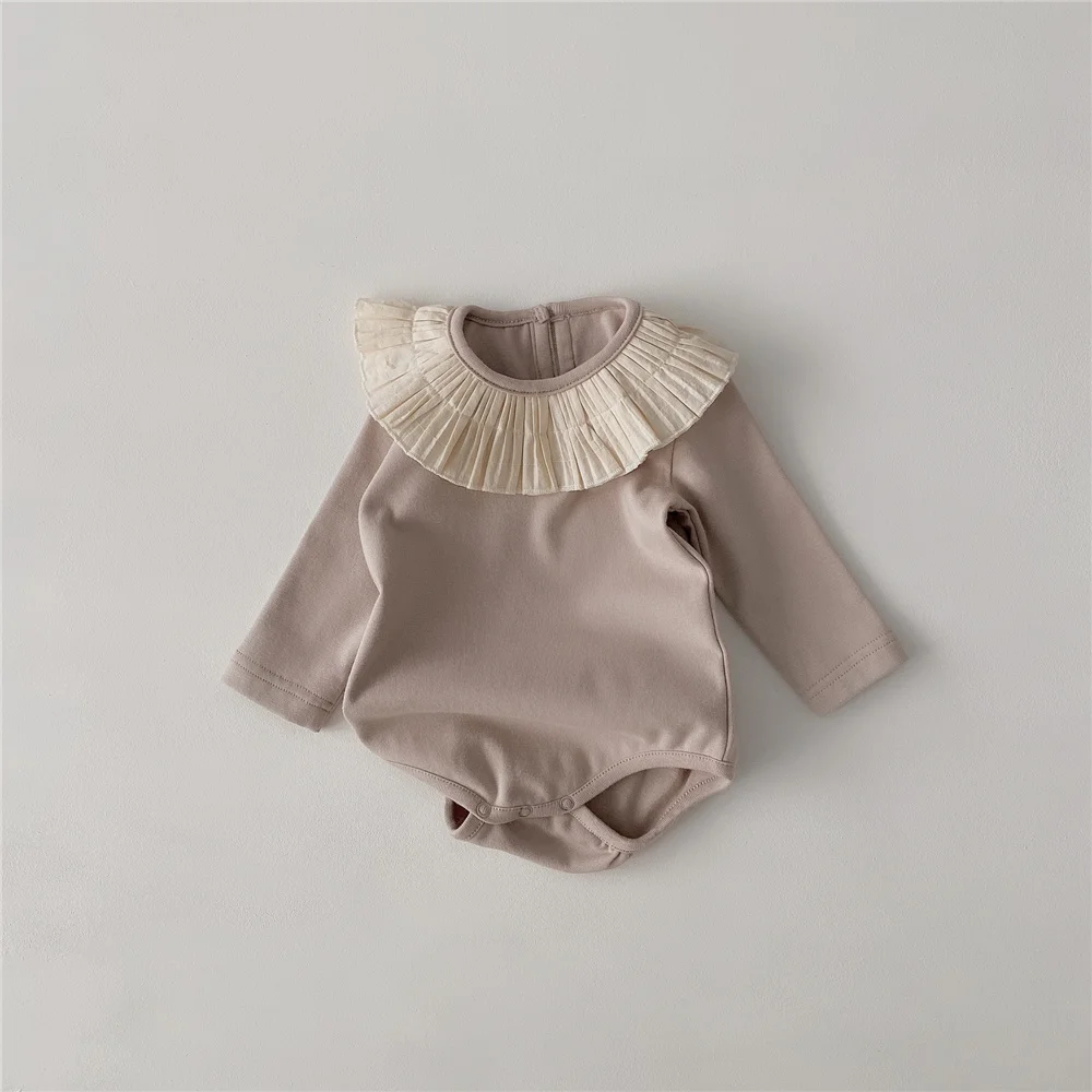 Cute Infant Baby Girls Romper Fashion Baby Girls Rompers Newborn Infant Girl Cotton Long Sleeve Button Jumpsuits Overalls New Born Baby Outfits Clothes Baby Bodysuits classic Baby Rompers