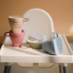 Caixa de armazenamento de lanches de silicone, copo de lanche para crianças pequenas, comida de bebê, saúde e segurança