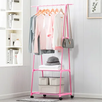 

New Floor Standing Coat Rack Standing Coat Rack Steel Tube Removable Floor Hanger Shoes Bags Boxes Organizer Clothes Hanger Stan