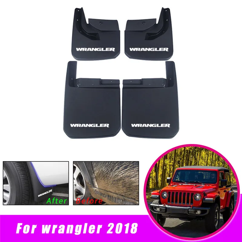Брызговик s для Jeep для Wrangler JL Брызговики для брызговика Брызговики автомобильные аксессуары - Цвет: Белый