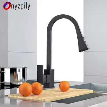 

Kitchen Faucets Pull Out 2 Outlet Water Modes Single Handle Kitchen Tap Single Hole Handle Swivel 360 Degree Water Mixer Tap