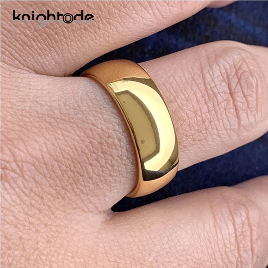 3mm Gold Plated Tungsten Carbide Wedding Band - Half Dome Polished Ring, Size 5.5, Comfort Fit With Velvet Pouch - View #10