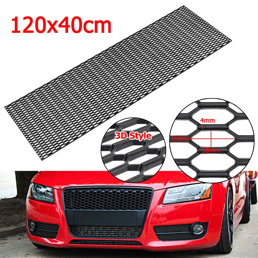 

Universal Black Honeycomb Hexagon Mesh ABS Grille Fog Custom 47"x16" for Benzs for Audis