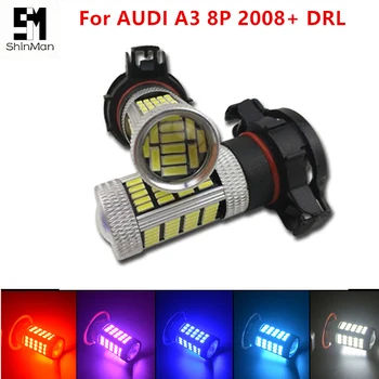 

2pcs DRL led FOR AUDI A3 8P 2008+ WHITE H16 ps19w SIDELIGHT DRL BULB LED CANBUS ERROR FREE for audi a3 8p car accessories
