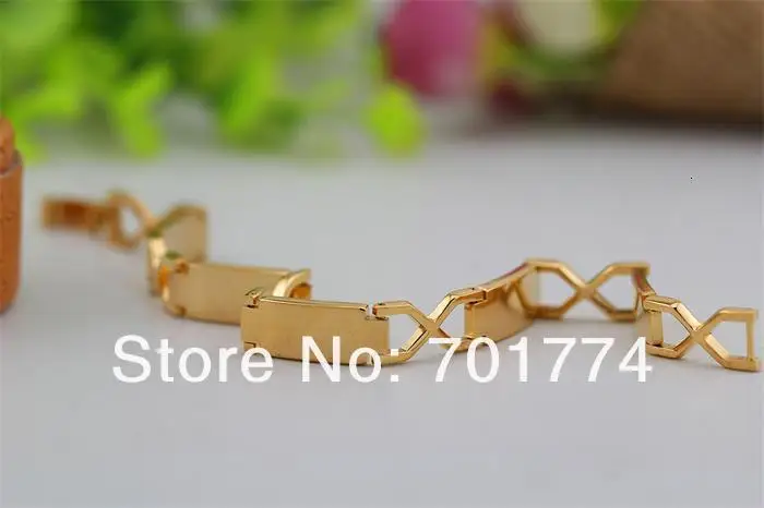 Erkek Bileklik X shape часы браслет для мужчин и женщин модные ювелирные изделия цвет желтого золота простой полированный «pulseras Pulseira»