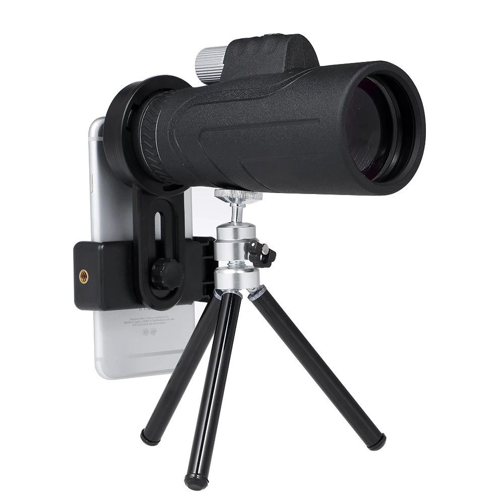 

Hot New SUNCORE 10X50 HD Monocular BT Photography Telescope Mini Monocular Hunting Camping Scopes with Tripod Smartphone Mount A