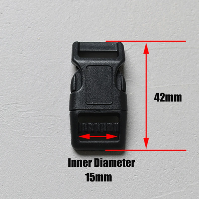 1 pc Plastic Black02 Сверхмощный покрытием сторонний релиз металлической пряжкой карабин 5/8 дюймов(15 мм) "сделай сам", домашним животным, ошейник для Паракорд рюкзак аксессуары 5 видов цветов - Цвет: 1 pc Plastic Black02