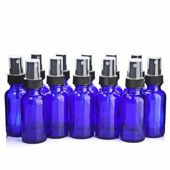 

12pcs 30ml Empty Refillable Cobalt Blue Glass Spray Bottle Containers with Black Fine Mist Sprayer for Essential Oils Perfume