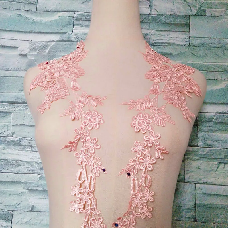 1 пара вышитых кружевных цветочных патчей для вечерних платьев и юбок модный