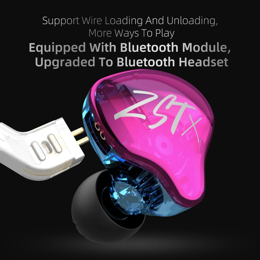 KZ ZSTX 1BA + 1DD гибридная технология HIFI наушники вкладыши с басами спортивные