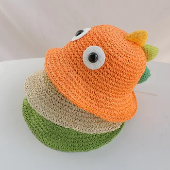 

Children's Hat Summer Sun-resistant Breathable College Style Straw Hat Men and Women Children chao meng Dinosaur 48-52cm Cool Ba