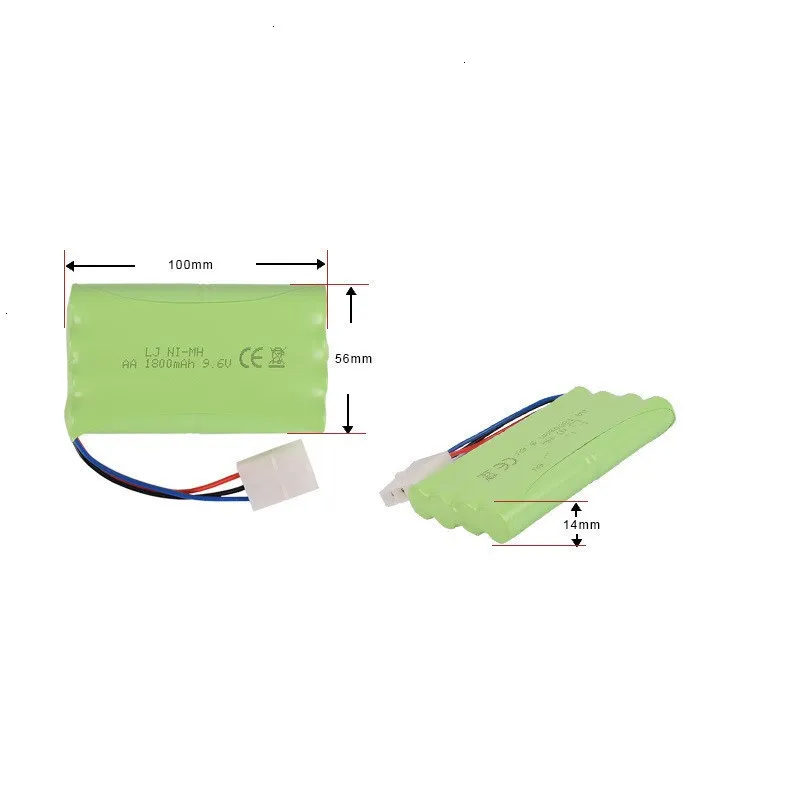Обновленная Батарея NiMH 9,6 v 1800mah+ зарядное устройство для радиоуправляемых игрушек автомобилей танков грузовиков робот-пистолет лодка AA Ni-MH 9,6 v перезаряжаемый аккумулятор